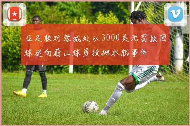 亚足联对蓉城处以3000美元罚款因球迷向蔚山球员投掷水瓶事件